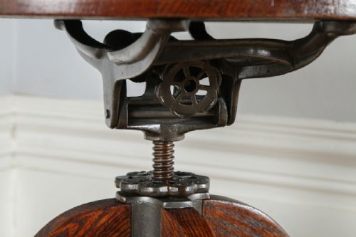 fig 7. Victorian Oak Revolving Office Desk Library Captains Chair (Circa 1890)