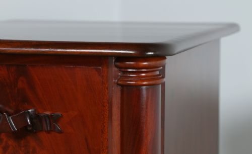 fig 5. Pair of Antique Victorian Flame Mahogany Bedside Chests Pot Cupboards Night Stands Cabinets (Circa 1860)