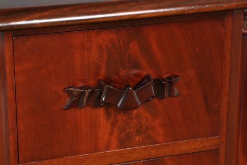 fig 6. Pair of Antique Victorian Flame Mahogany Bedside Chests Pot Cupboards Night Stands Cabinets (Circa 1860)