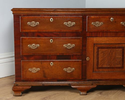 fig 2. George III Oak & Mahogany Cheshire Dresser Sideboard Cupboard Base (Circa 1780 - 1800)