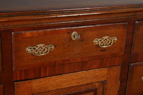fig 4. George III Oak & Mahogany Cheshire Dresser Sideboard Cupboard Base (Circa 1780 - 1800)