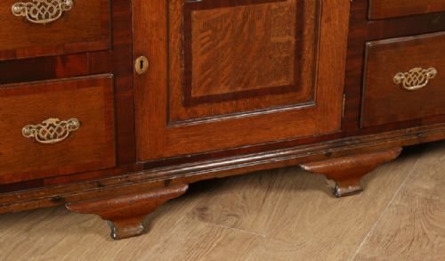 fig 6. George III Oak & Mahogany Cheshire Dresser Sideboard Cupboard Base (Circa 1780 - 1800)