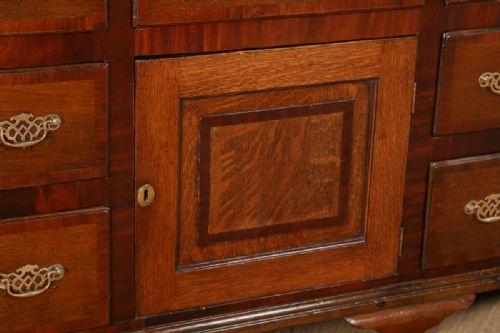 fig 7. George III Oak & Mahogany Cheshire Dresser Sideboard Cupboard Base (Circa 1780 - 1800)