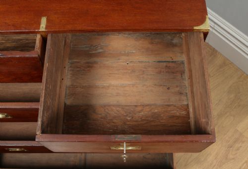 fig 7. Victorian Colonial Anglo Indian Teak & Brass Military Officer’s Campaign Chest of Drawers (Circa 1880)