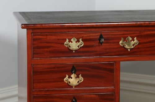 fig 5. William IV 4ft Cuban Mahogany Partners Pedestal Office Library Green Leather Writing Table Desk (Circa 1830)
