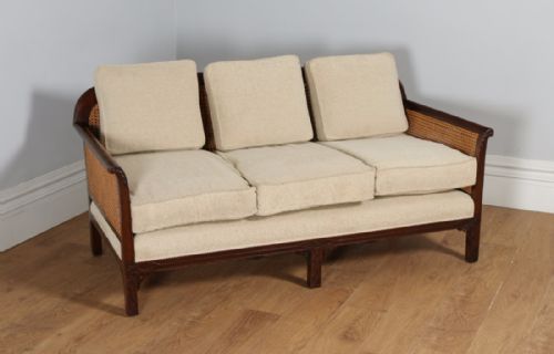 fig 3. George V Three Piece Mahogany & Cane Bergere Couch Settee Sofa Lounge Suite by Staples & Co. (Circa 1920)