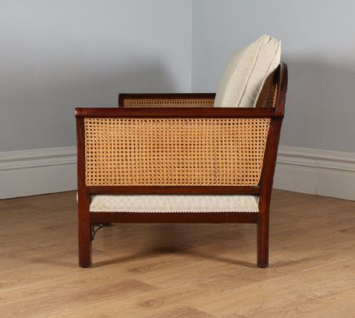 fig 6. George V Three Piece Mahogany & Cane Bergere Couch Settee Sofa Lounge Suite by Staples & Co. (Circa 1920)