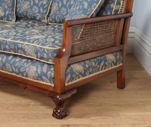 fig 4. George V Three Piece Mahogany & Cane Bergere Couch Settee Sofa Lounge Suite (Circa 1920)
