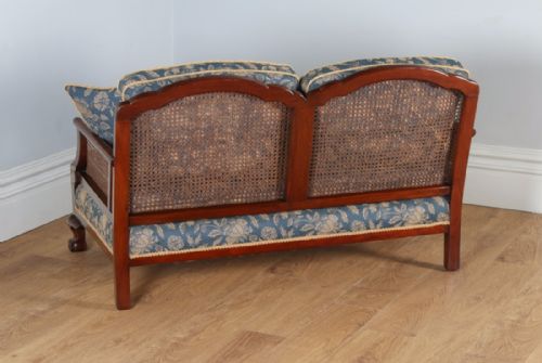 fig 5. George V Three Piece Mahogany & Cane Bergere Couch Settee Sofa Lounge Suite (Circa 1920)