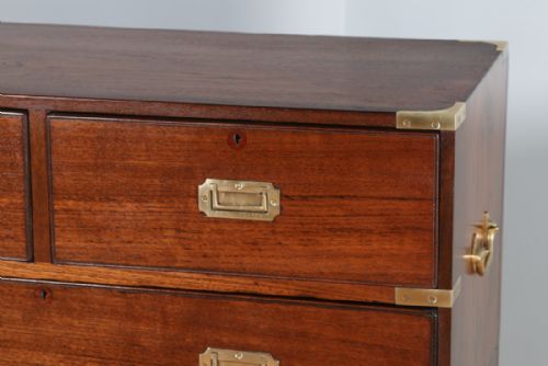 fig 3. Victorian Colonial Anglo Indian Teak & Brass Military Officer’s Campaign Chest of Drawers (Circa 1860)