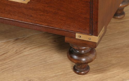 fig 7. Victorian Colonial Anglo Indian Teak & Brass Military Officer’s Campaign Chest of Drawers (Circa 1860)