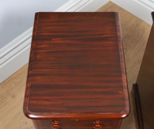 fig 2. Pair of Victorian Flame Mahogany Bedside Chests Pot Cupboards Night Stands Cabinets (Circa 1860)