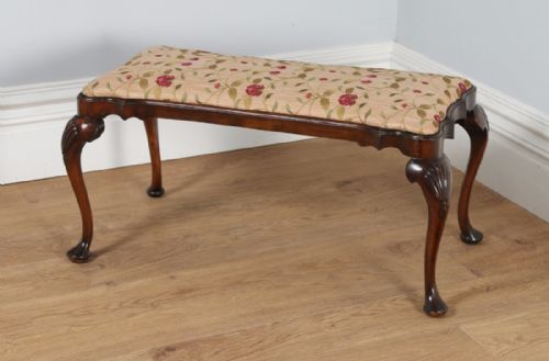 fig 2. Queen Anne Style Edwardian Mahogany Duet Stool (Circa 1900)