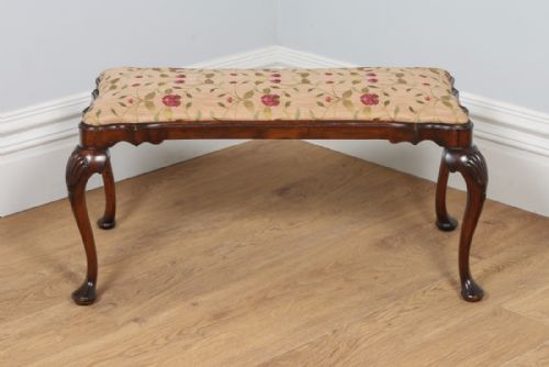 fig 4. Queen Anne Style Edwardian Mahogany Duet Stool (Circa 1900)