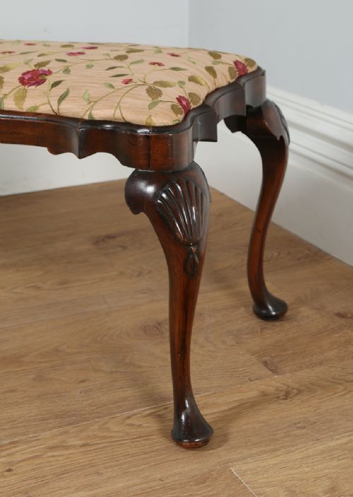 fig 5. Queen Anne Style Edwardian Mahogany Duet Stool (Circa 1900)