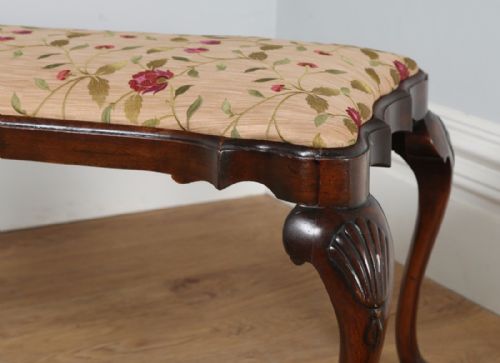 fig 6. Queen Anne Style Edwardian Mahogany Duet Stool (Circa 1900)
