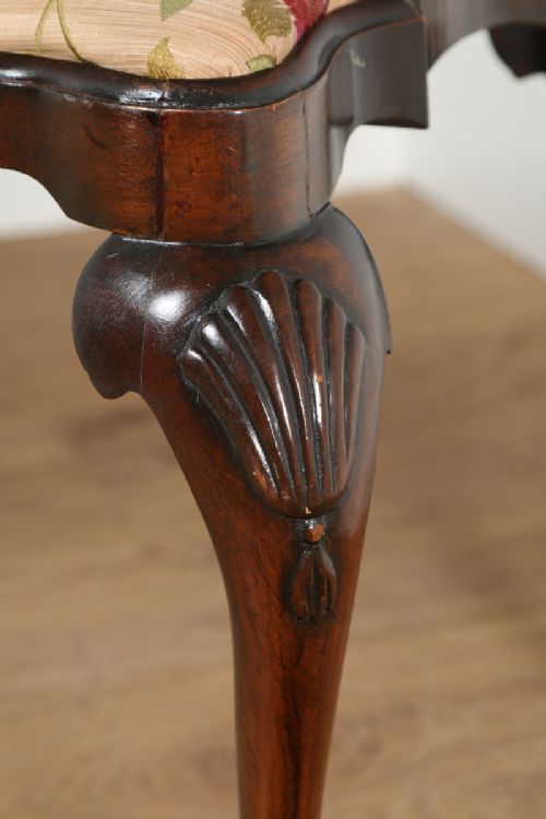 fig 7. Queen Anne Style Edwardian Mahogany Duet Stool (Circa 1900)