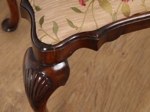 fig 8. Queen Anne Style Edwardian Mahogany Duet Stool (Circa 1900)