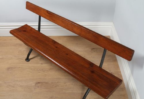fig 1. Welsh Victorian 6ft Pitch Pine & Cast Iron Railway Station Bench (Circa 1880)