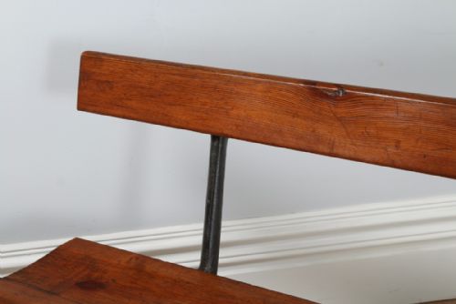 fig 3. Welsh Victorian 6ft Pitch Pine & Cast Iron Railway Station Bench (Circa 1880)