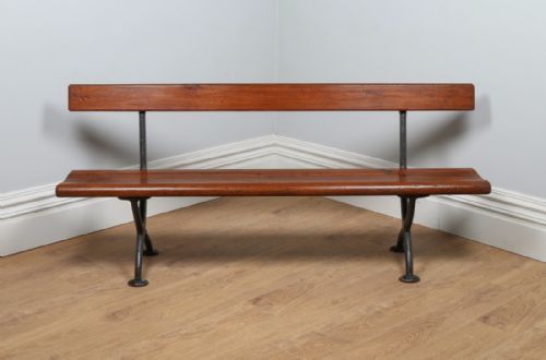 fig 4. Welsh Victorian 6ft Pitch Pine & Cast Iron Railway Station Bench (Circa 1880)