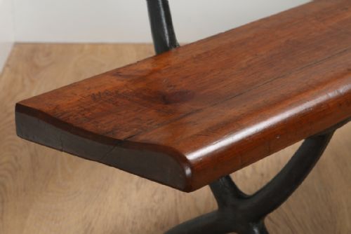 fig 5. Welsh Victorian 6ft Pitch Pine & Cast Iron Railway Station Bench (Circa 1880)