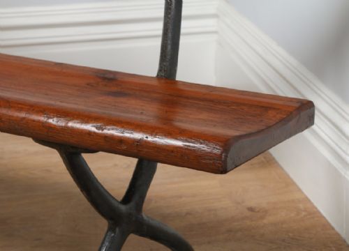 fig 6. Welsh Victorian 6ft Pitch Pine & Cast Iron Railway Station Bench (Circa 1880)