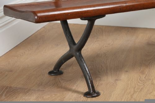 fig 7. Welsh Victorian 6ft Pitch Pine & Cast Iron Railway Station Bench (Circa 1880)