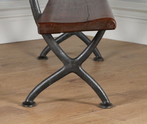 fig 9. Welsh Victorian 6ft Pitch Pine & Cast Iron Railway Station Bench (Circa 1880)