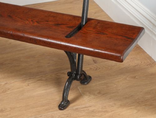 fig 2. Welsh Victorian 6ft Pitch Pine & Cast Iron Adjustable Railway Station Bench (Circa 1880)