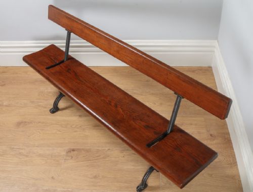 fig 3. Welsh Victorian 6ft Pitch Pine & Cast Iron Adjustable Railway Station Bench (Circa 1880)