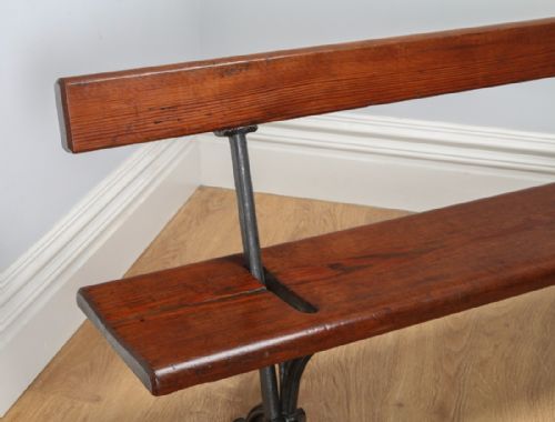 fig 5. Welsh Victorian 6ft Pitch Pine & Cast Iron Adjustable Railway Station Bench (Circa 1880)