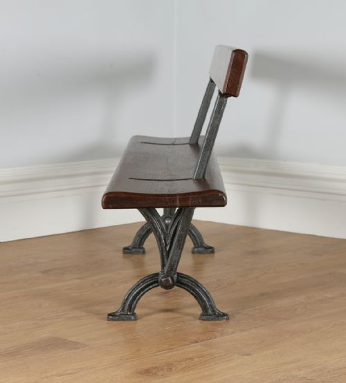 fig 7. Welsh Victorian 6ft Pitch Pine & Cast Iron Adjustable Railway Station Bench (Circa 1880)