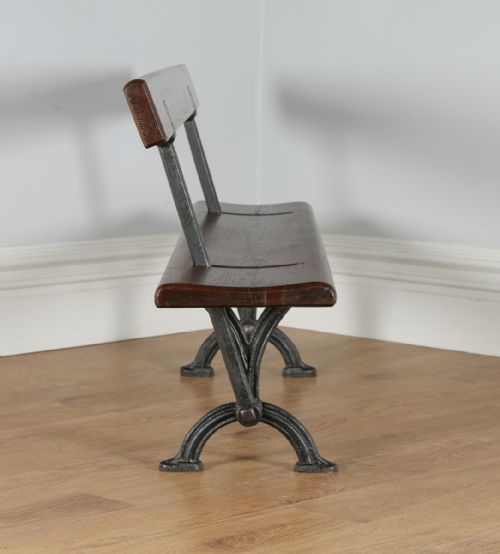 fig 8. Welsh Victorian 6ft Pitch Pine & Cast Iron Adjustable Railway Station Bench (Circa 1880)