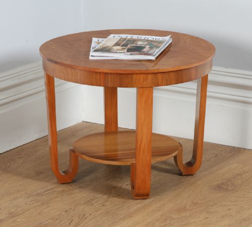 Art Deco Figured Walnut Circular Coffee Table (Circa 1930)