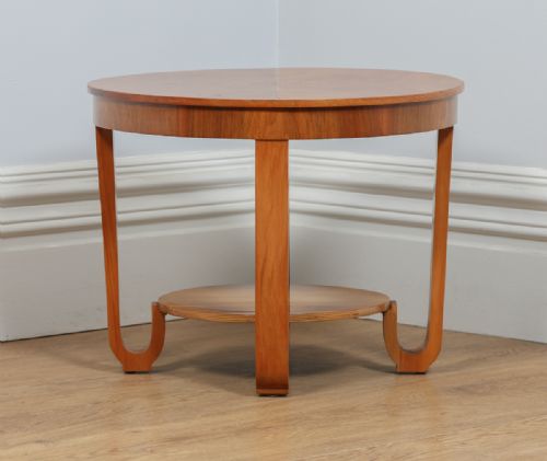 fig 1. Art Deco Figured Walnut Circular Coffee Table (Circa 1930)