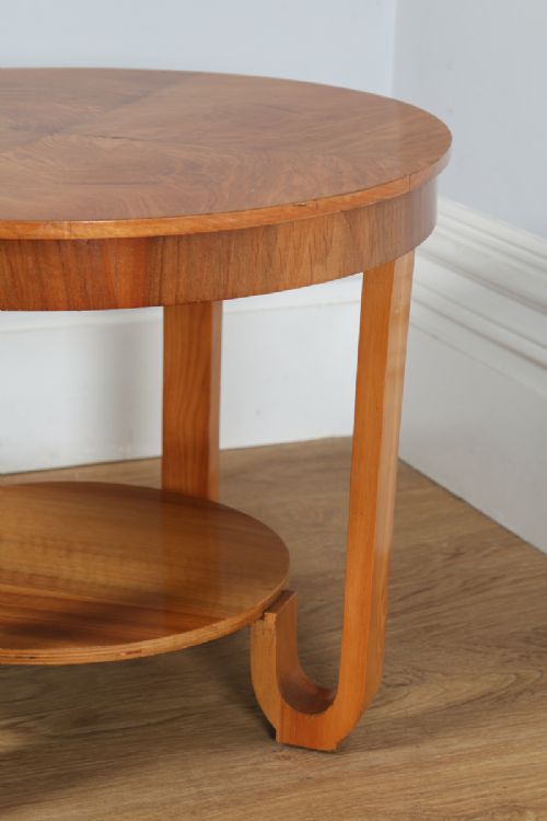 fig 5. Art Deco Figured Walnut Circular Coffee Table (Circa 1930)