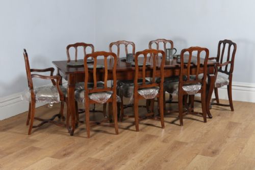 fig 2. Antique French 6ft 6” Cherry Fruit Wood Farmhouse Kitchen Dining Refectory Table With Breadboard & Drawer (Circa 1850)