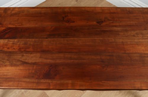 fig 7. Antique French 6ft 6” Cherry Fruit Wood Farmhouse Kitchen Dining Refectory Table With Breadboard & Drawer (Circa 1850)