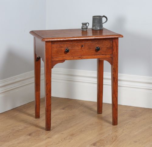 Antique Victorian English Pitch Pine Side / Hall Occasional Table (Circa 1840)