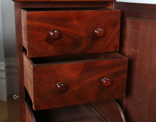 fig 6. Antique Pair of Victorian Figured Mahogany Bedside Chests Pot Cupboards Night Stands Cabinets (Circa 1870)