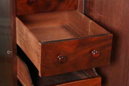 fig 8. Antique Pair of Victorian Figured Mahogany Bedside Chests Pot Cupboards Night Stands Cabinets (Circa 1870)