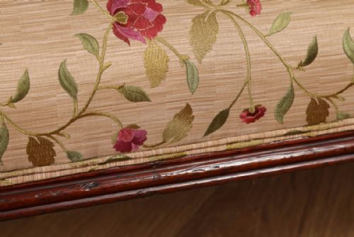 fig 5. Antique Victorian Mahogany Upholstered Floral Embroidered Chaise Longue Settee Couch Sofa (Circa 1850)
