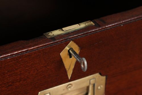 fig 6. Antique Victorian Colonial Anglo Indian Teak & Brass Military Officer’s Campaign Chest of Drawers (Circa 1880)