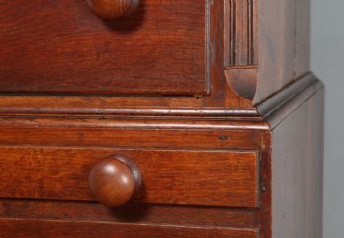 fig 3. English Georgian Oak Tallboy Chest on Chest of Drawers (Circa 1800)