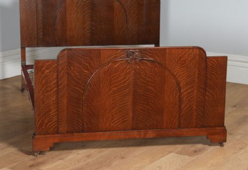 fig 5. English Art Deco Oak 4ft 6” Double Size Bed (Circa 1935)