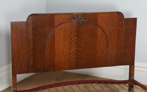 fig 6. English Art Deco Oak 4ft 6” Double Size Bed (Circa 1935)