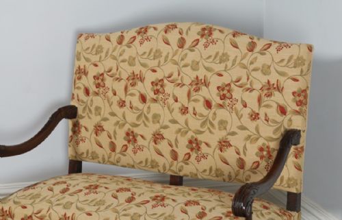 fig 1. Antique French Walnut Upholstered Sofa Couch Settee (Circa 1870)
