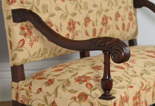 fig 2. Antique French Walnut Upholstered Sofa Couch Settee (Circa 1870)