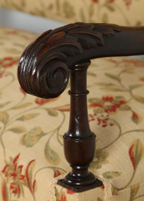 fig 3. Antique French Walnut Upholstered Sofa Couch Settee (Circa 1870)